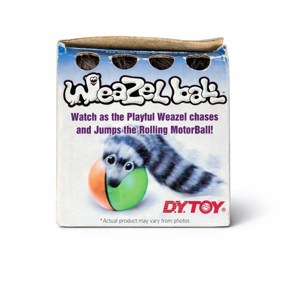 Vintage 1995 Weazel Ball Motorized Rolling Toy D.Y. Toy 8038H Teal Orange Boxed
